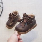 Baby girl leather boots with bow-knot - Off white-Fabulous Bargains Galore