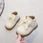 Baby girl leather boots - Beige