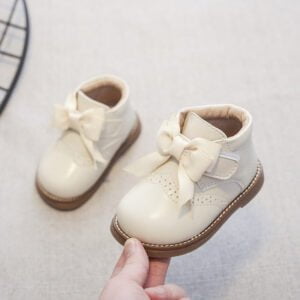 Baby girl leather boots - Beige