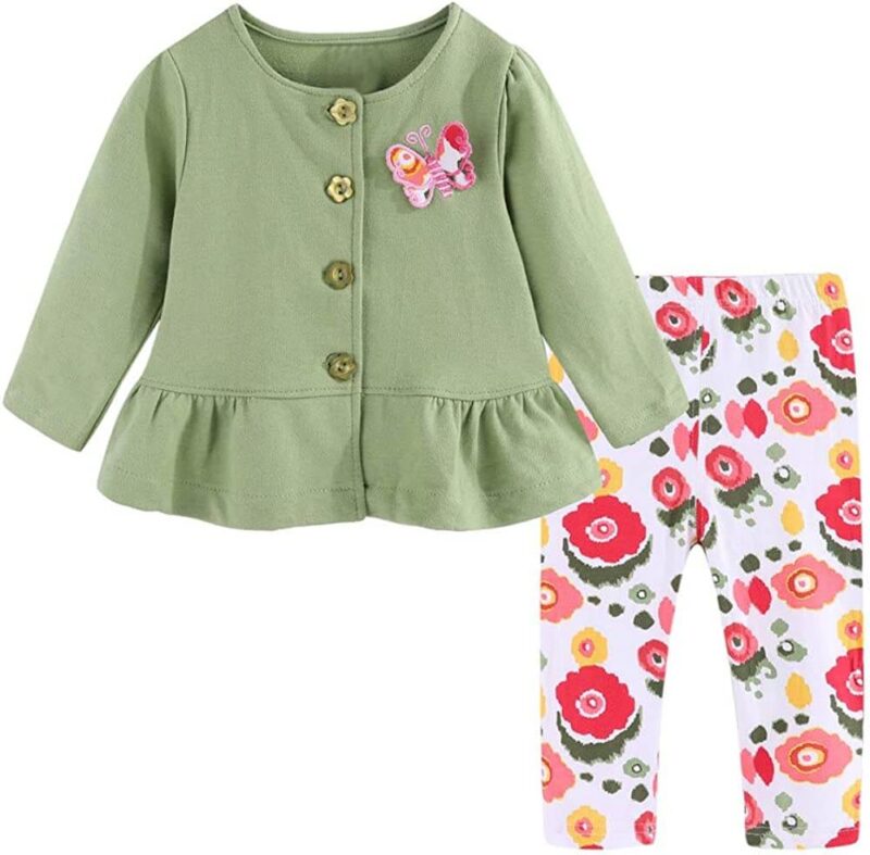 Baby girl leggings and top set - Green