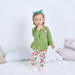 Baby girl leggings and top set - Green3