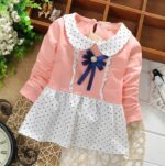 Baby girl long sleeve dress - Peach