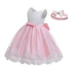 Baby girl princess lace dress-white-pink (2)