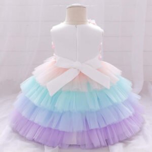 Baby girl rainbow party tulle dress (3)