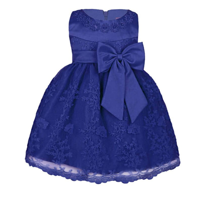 Baby girl satin dress - Dark blue