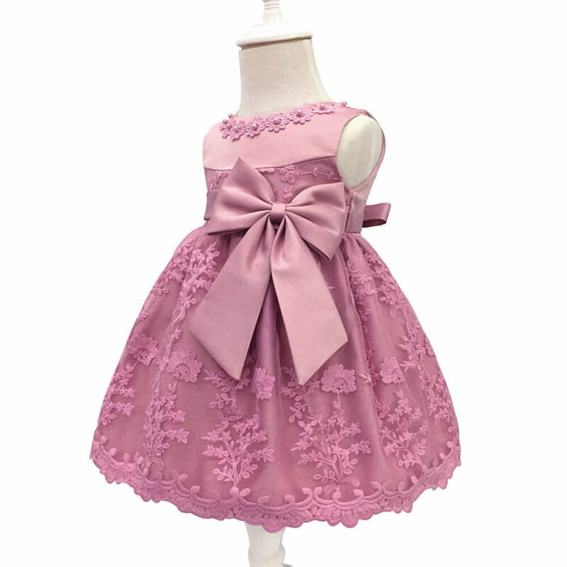 Baby girl satin dress - Dusty pink