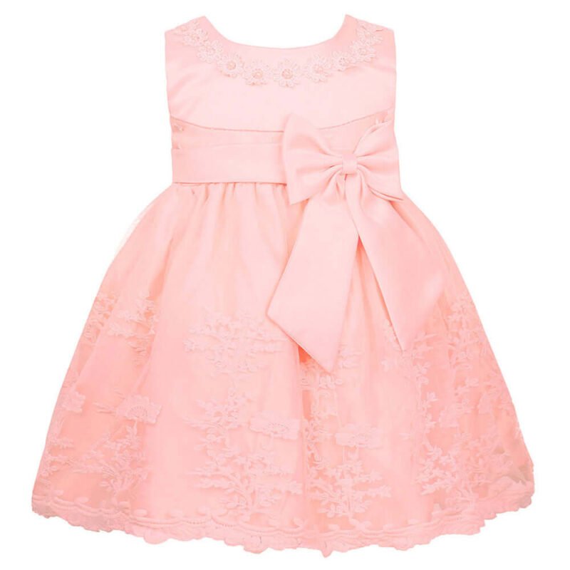 Baby girl satin dress - Light pink