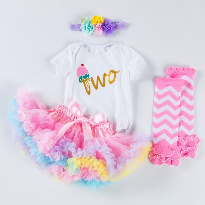 Baby girl second birthday outfit set rainbow (2)