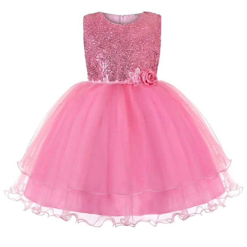Baby girl sequin dress - Pink