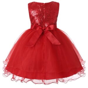 Baby girl sequin dress - Red