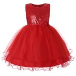Baby girl sequin dress - Red