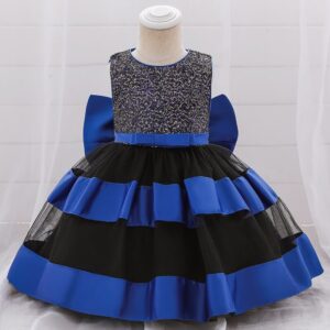 Baby girl sequin tulle dress - Blue