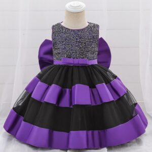 Baby girl sequin tulle dress - Purple
