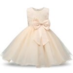 Baby girl tulle party dress-cream (3)