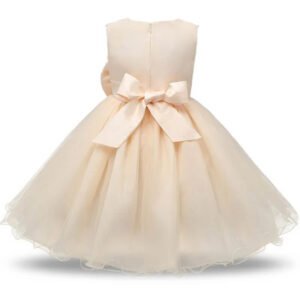 Baby girl tulle party dress-cream (4)