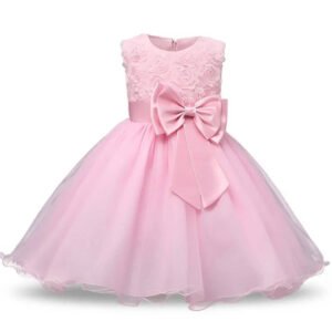 Baby girl tulle party dress-pink (1)