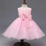 Baby girl tulle party dress-pink (3)