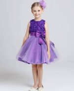 Baby girl tulle party dress-purple (1)