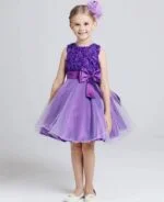 Baby girl tulle party dress-purple (1)