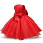 Baby girl tulle party dress-red (5)