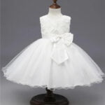 Baby girl tulle party dress-white (3)