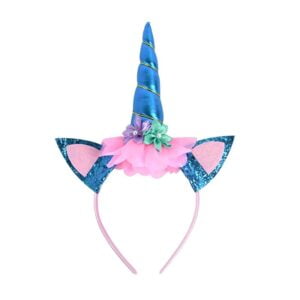 Baby girl unicorn headband-blue