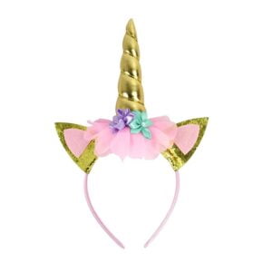 Baby girl unicorn headband-gold