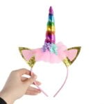 Baby girl unicorn headband-rainbow (1)