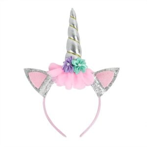 Baby girl unicorn headband-silver
