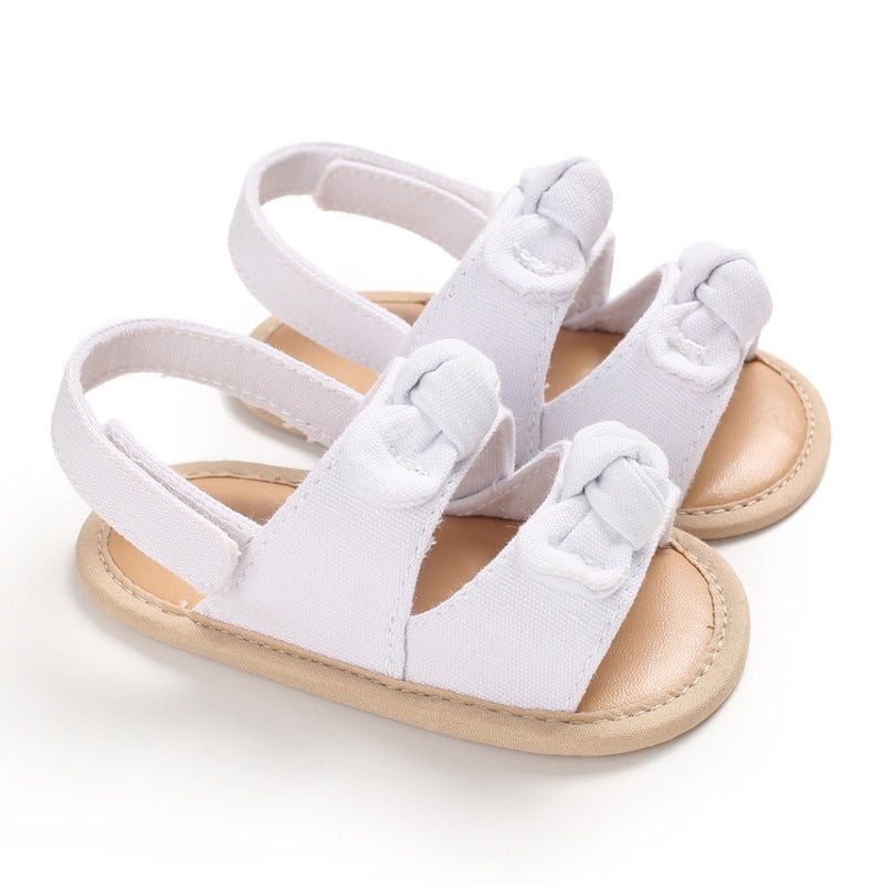 Baby girl velcro sandals - White
