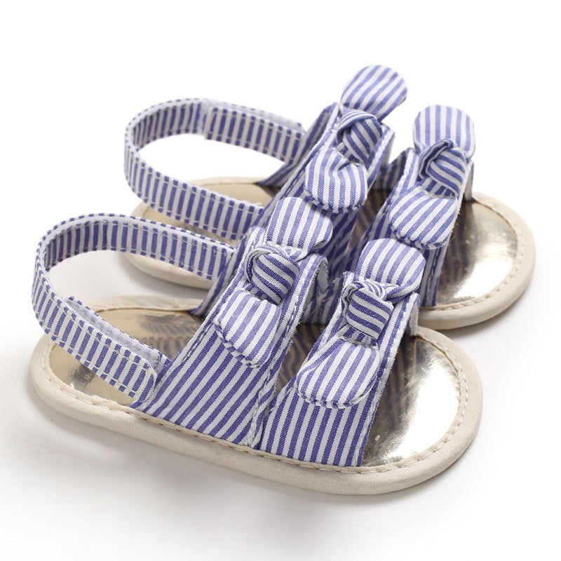 Baby girl velcro sandals - Blue stripes