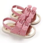 Baby girl velcro sandals - Red stripes