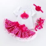 Baby girl first birthday outfit - Deep Pink One-Fabulous Bargains Galore