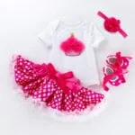 Baby girl first birthday outfit - Deep Pink Flower-Fabulous Bargains Galore
