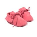 Baby shoes girl suede moccasins - Dark Pink-Fabulous Bargains Galore