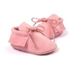 Baby shoes girl suede moccasins - Dark Pink-Fabulous Bargains Galore