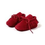 Baby shoes girl suede moccasins - Dark Pink-Fabulous Bargains Galore