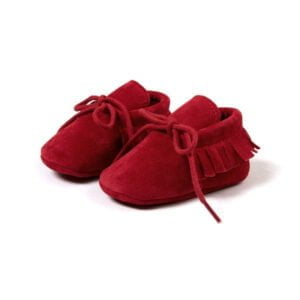 Baby shoes girl suede moccasins - Red-Fabulous Bargains Galore