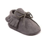 Baby shoes girl suede moccasins - Grey-Fabulous Bargains Galore