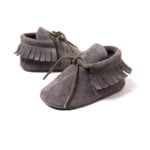 Baby shoes girl suede moccasins - Dark Grey-Fabulous Bargains Galore