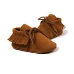 Baby shoes girl suede moccasins - Dark Pink-Fabulous Bargains Galore