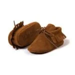 Baby shoes girl suede moccasins - Dark Pink-Fabulous Bargains Galore
