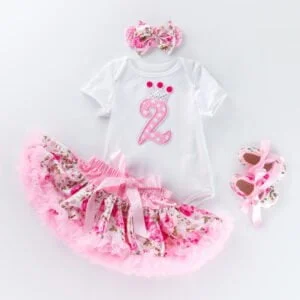 Baby first birthday outfit girl - White and pink one-Fabulous Bargains Galore