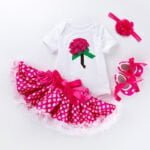 Baby girl first birthday outfit - Deep Pink Cupcake-Fabulous Bargains Galore
