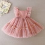 Baby girl tulle ruffle dress - Pink-Fabulous Bargains Galore