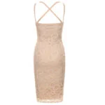 Beige Strappy lace bodycon dress (20)