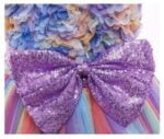 Birthday girl rainbow tulle dress with purple sequin bow (3)