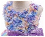 Birthday girl rainbow tulle dress with purple sequin bow (4)