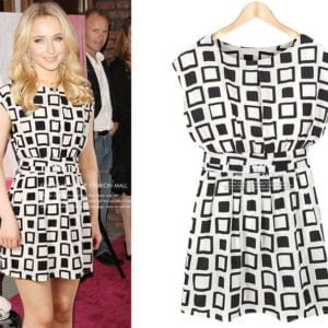 Black and white geometric print dress 8-10-Fabulous Bargains Galore