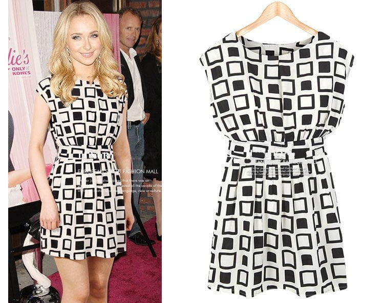 Black and white geometric print dress 8-10-Fabulous Bargains Galore